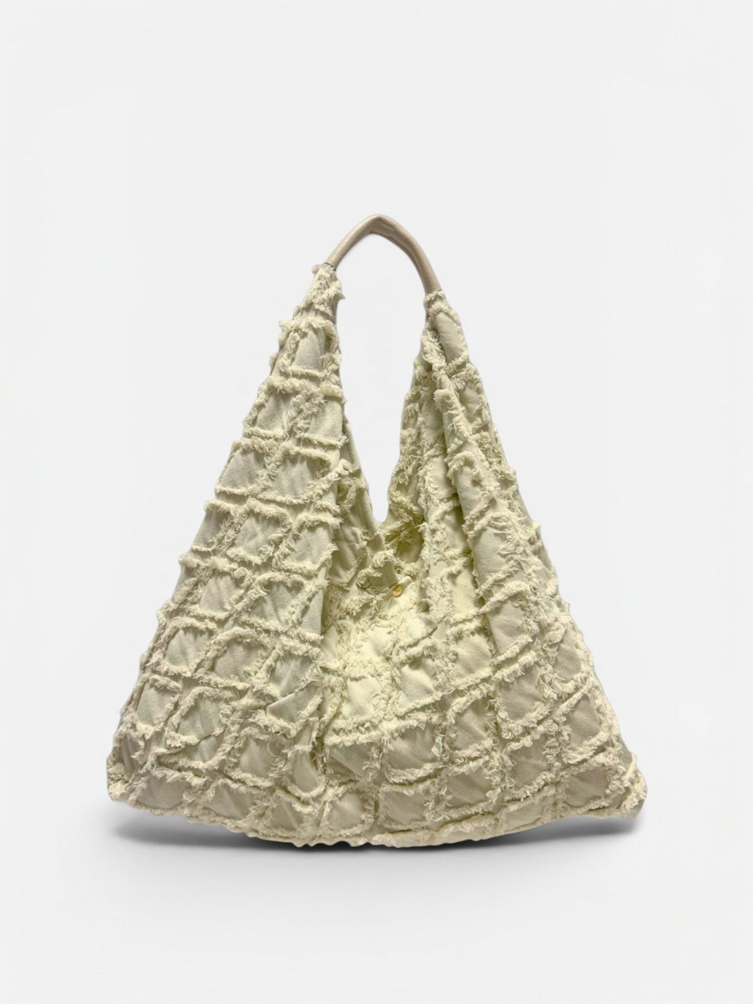 Teresa-Borsa a spalla in denim giallo burro
