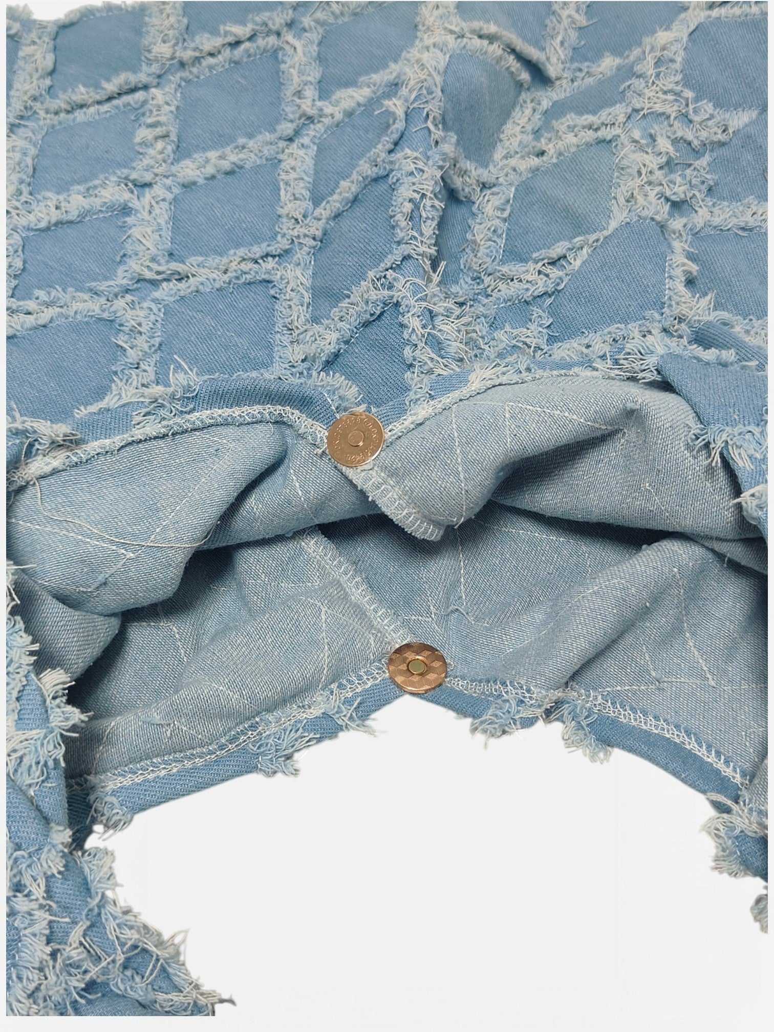Teresa-Borsa a spalla in denim con dettaglio della chiusura