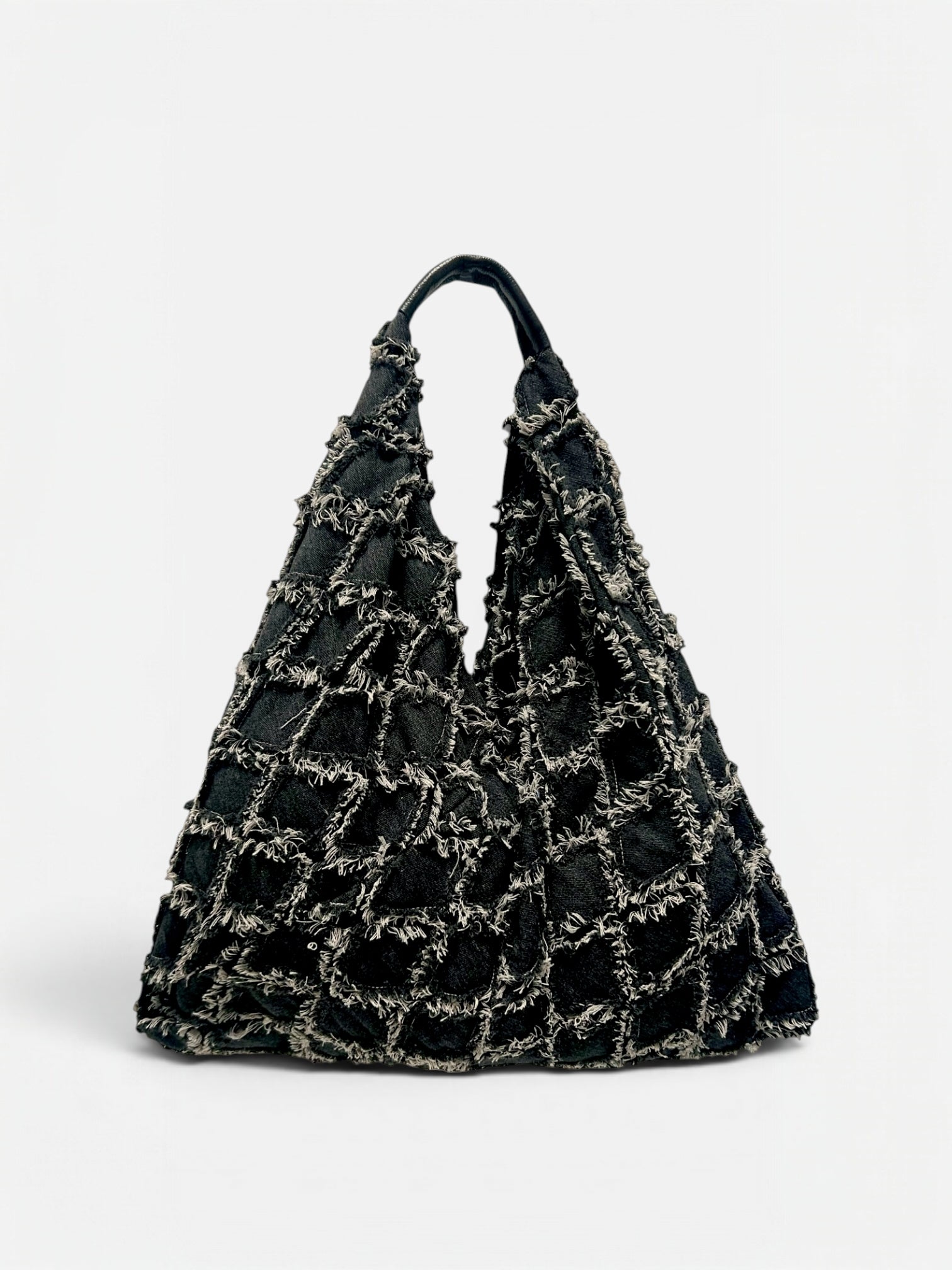 Teresa-Borsa a spalla in denim nero