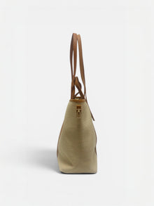 Marena maxi-Tote in rafia con pelle
