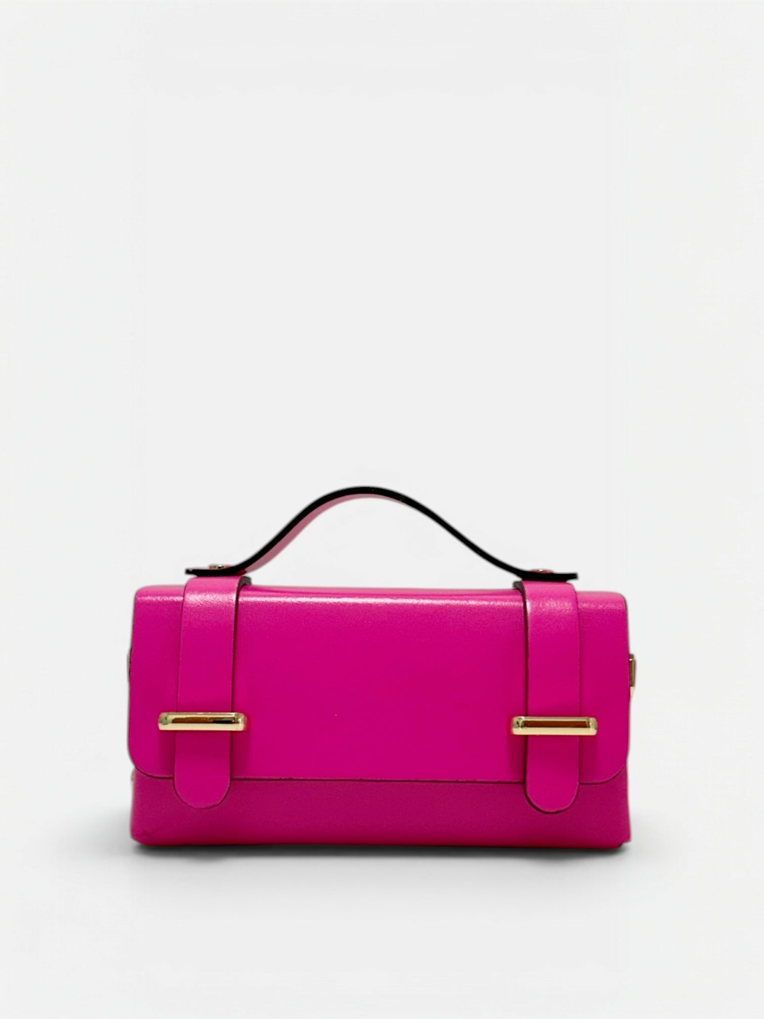 Borsetta a mano mini in vera pelle color fucsia
