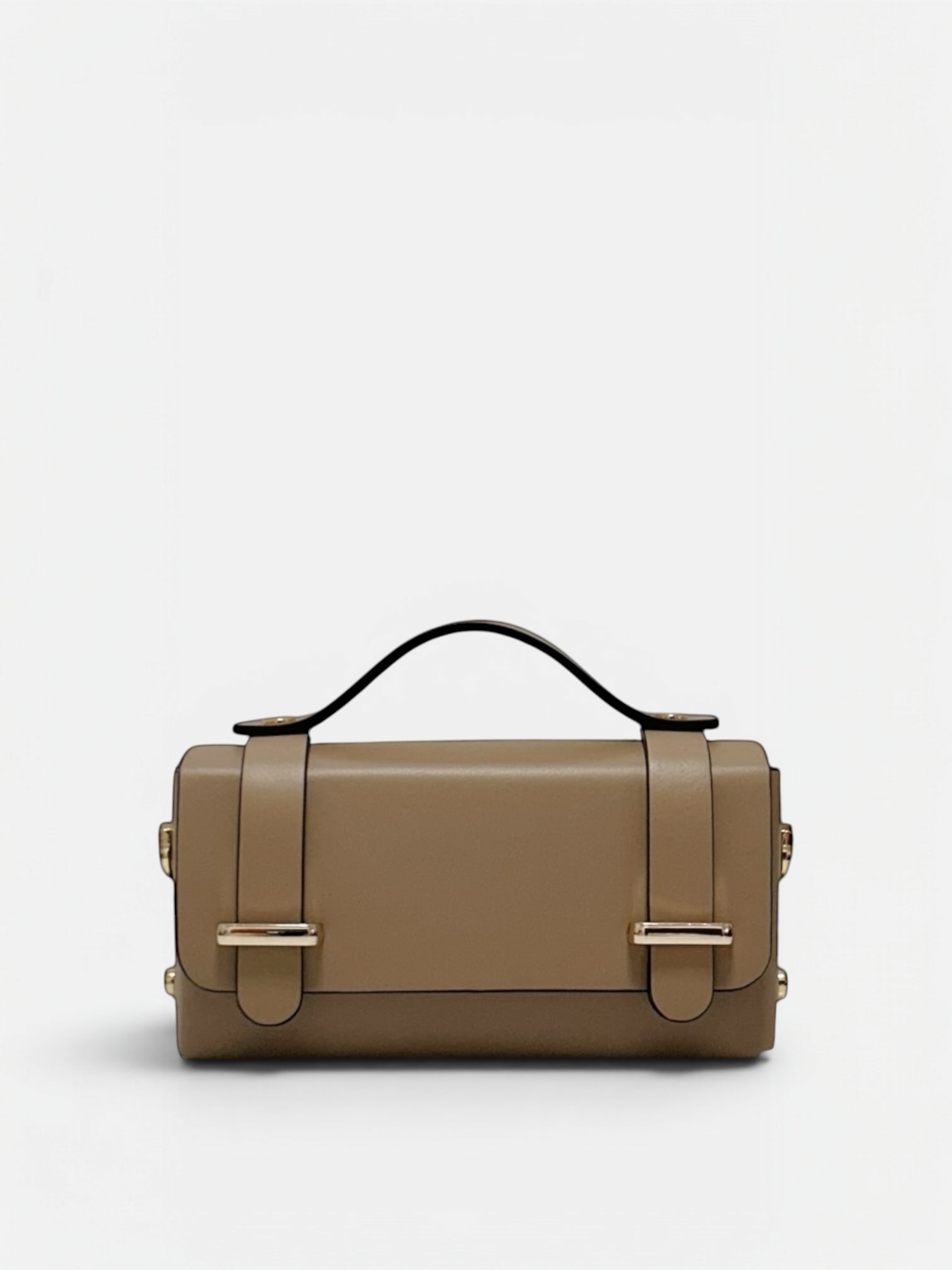 Borsetta a mano mini in vera pelle color taupe daily